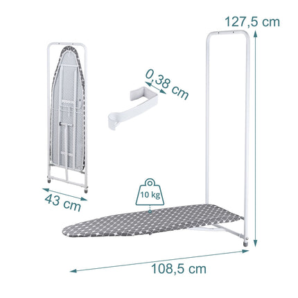 Foldable Over-Door Ironing Board, Steel Frame, 108.5x43 cm