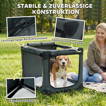 Foldable Pet Carrier, 600D Fabric, 76x54x54 cm, Green