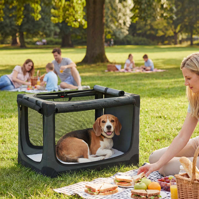 Foldable Pet Carrier, 600D Fabric, 76x54x54 cm, Green