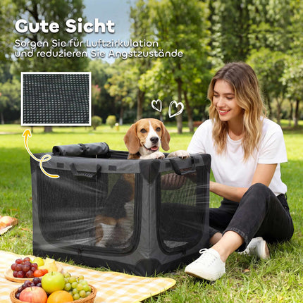 Foldable Pet Carrier, 600D Fabric, 76x54x54 cm, Green
