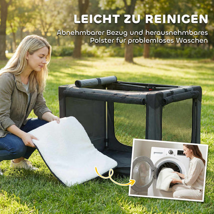 Foldable Pet Carrier, 600D Fabric, 90x64x64 cm, Green