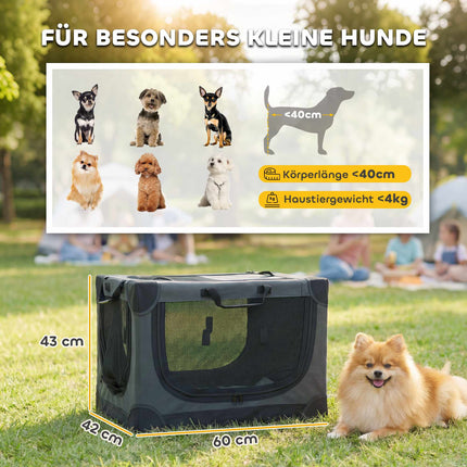 Foldable Pet Carrier, 600D Oxford, 60x42x43 cm