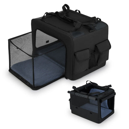 Foldable Pet Carrier with Dual Openings, Mesh Basket, 80x60x42 cm