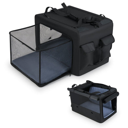 Foldable Pet Carrier with Dual Openings & Mesh Basket, 88x72x48 cm