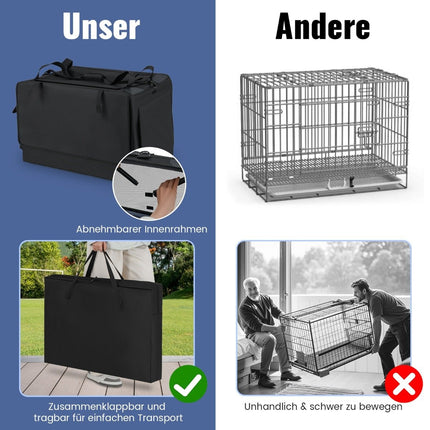 Foldable Pet Carrier with Dual Openings & Mesh Basket, 88x72x48 cm