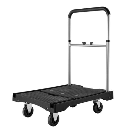 Foldable Platform Cart, 330 lb, Swivel Wheels, Adjustable Handle