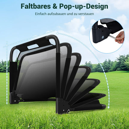 Foldable Pop-Up Soccer Goal with Target Wall, Black
