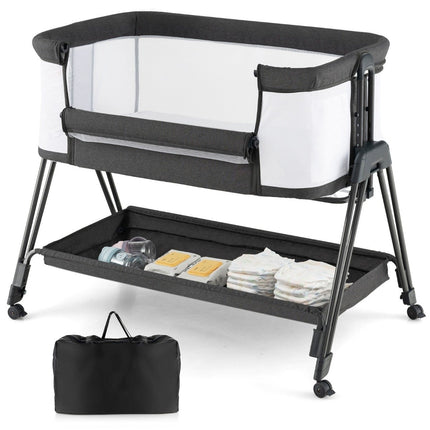 Foldable Portable Baby Bed with Adjustable Height