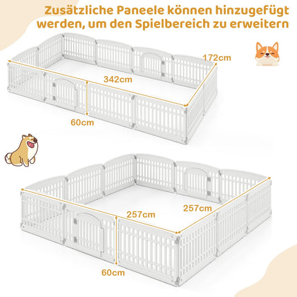 Foldable Puppy Playpen with Lockable Door, 6 Panels