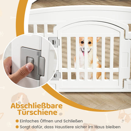 Foldable Puppy Playpen with Lockable Door, 6 Panels