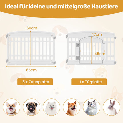 Foldable Puppy Playpen with Lockable Door, 6 Panels