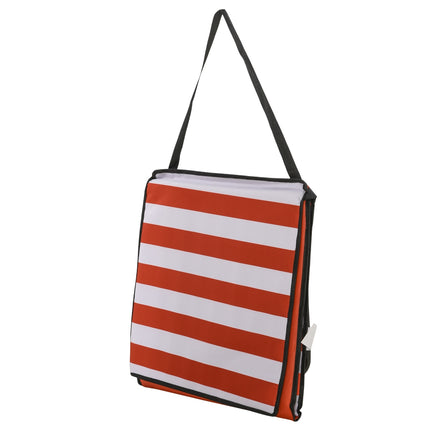 Foldable Red Beach Mat Set - Adjustable sun lounger, 142x51x40cm