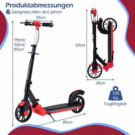 Foldable Scooter with LED Wheels & Adjustable Handlebar