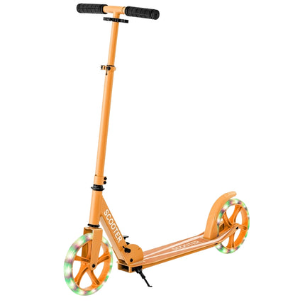 Foldable Scooter with LED Wheels, Adjustable Height, 110kg Capacity