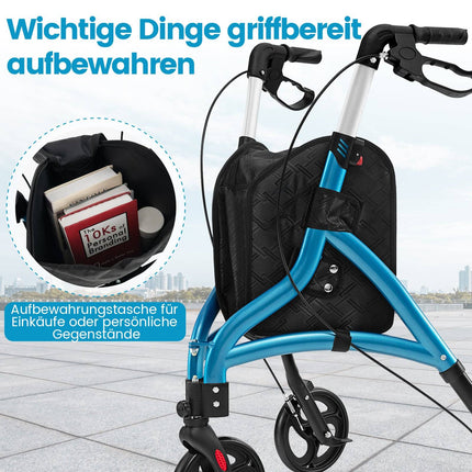 Foldable Senior Walker – Lightweight Aluminum, 20 cm Wheels
