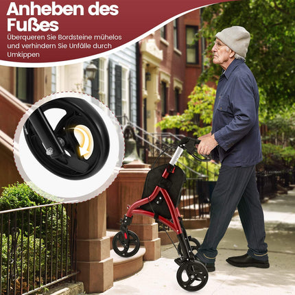 Foldable Senior Walker – Lightweight Aluminum, 20cm Wheels