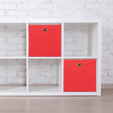 Foldable Shelf Storage Baskets, Set of 4 with Grip Holes