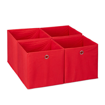 Foldable Shelf Storage Baskets, Set of 4 with Grip Holes