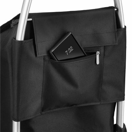 Foldable Shopping Trolley 45L Black, Thermal Interior
