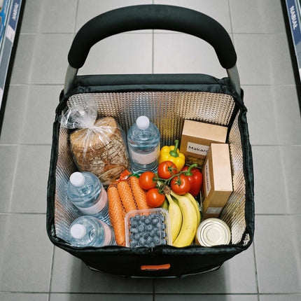 Foldable Shopping Trolley 45L Black, Thermal Interior
