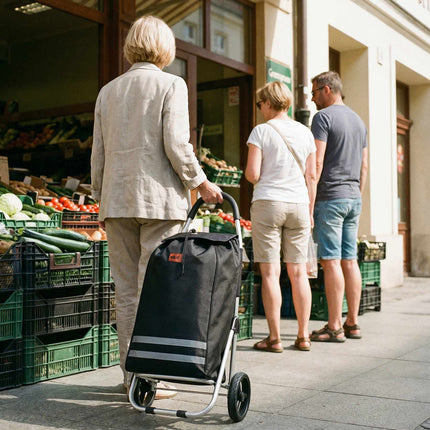 Foldable Shopping Trolley 45L Black, Thermal Interior
