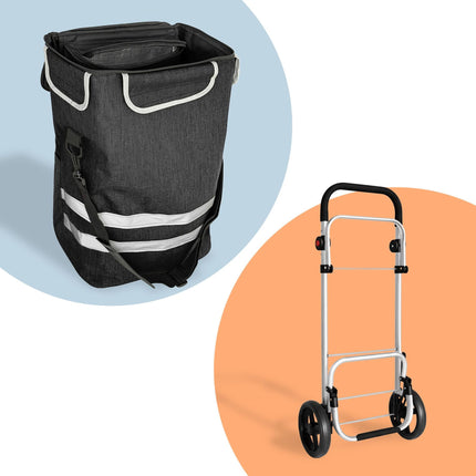 Foldable Shopping Trolley, 45L Capacity, Cooler Bag