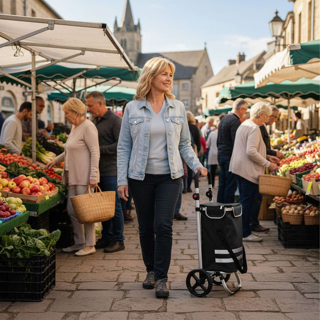 Foldable Shopping Trolley, 45L Capacity, Cooler Bag