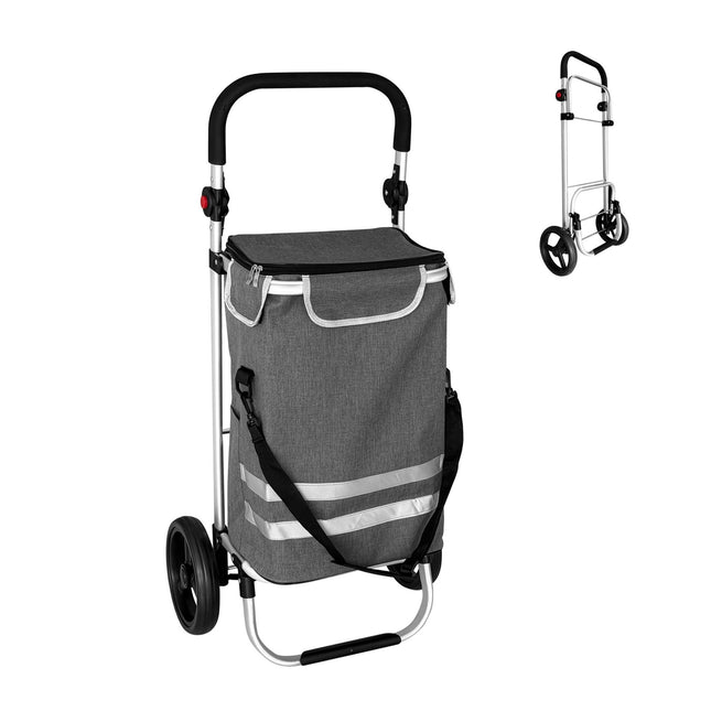 Foldable Shopping Trolley, 45L, Cooler Bag, 35kg Capacity