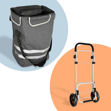 Foldable Shopping Trolley, 45L, Cooler Bag, 35kg Capacity