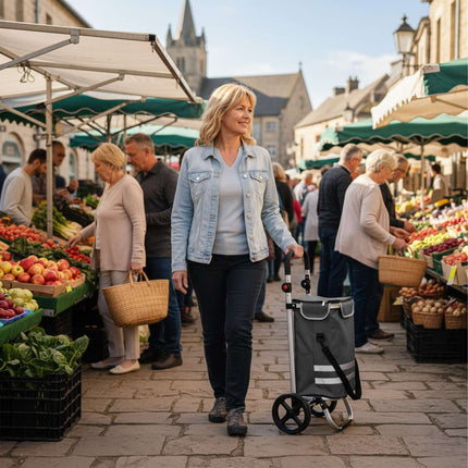 Foldable Shopping Trolley, 45L, Cooler Bag, 35kg Capacity