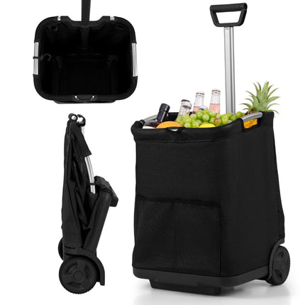 Foldable Shopping Trolley, 50L Capacity, Adjustable Handle