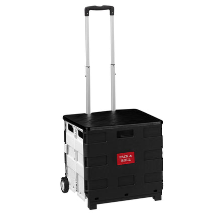 Foldable Shopping Trolley, 50L Capacity, White
