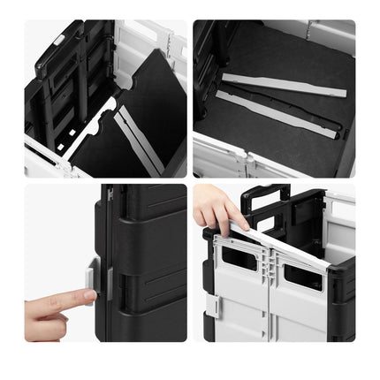 Foldable Shopping Trolley, 50L Capacity, White
