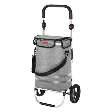 Foldable Shopping Trolley 50L, Gray, Thermal Insulation
