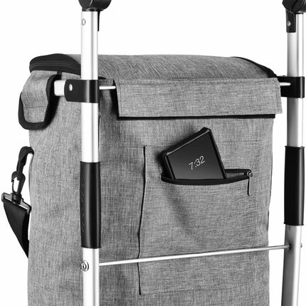 Foldable Shopping Trolley 50L, Gray, Thermal Insulation