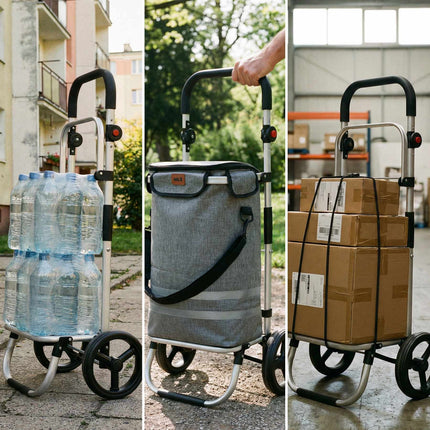 Foldable Shopping Trolley 50L, Gray, Thermal Insulation