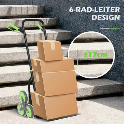 Foldable Stair Climbing Hand Truck, Steel Frame, 120kg Capacity