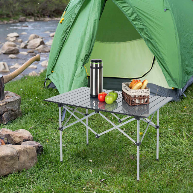 Foldable Steel Camping Table with Carry Bag