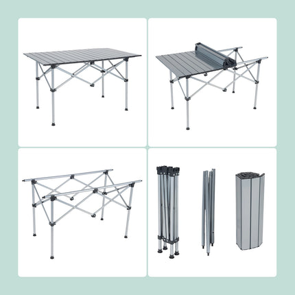 Foldable Steel Camping Table with Carry Bag