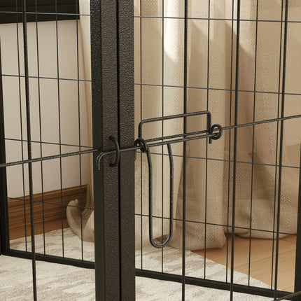 Foldable Steel Pet Playpen, 6 Panels, Grey