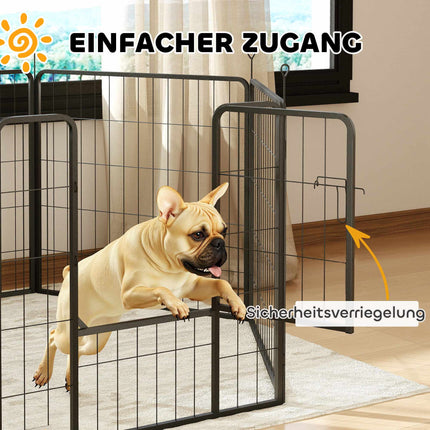 Foldable Steel Pet Playpen, 6 Panels, Grey