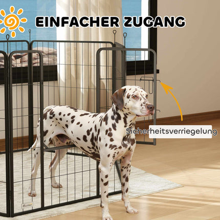 Foldable Steel Pet Playpen, 6 Panels, Grey