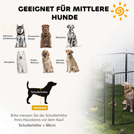 Foldable Steel Pet Playpen, 6 Panels, Grey