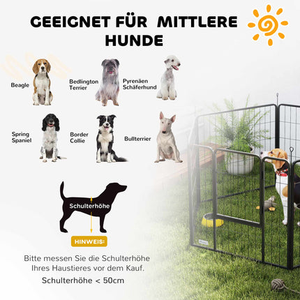 Foldable Steel Pet Playpen, 6 Panels, Grey