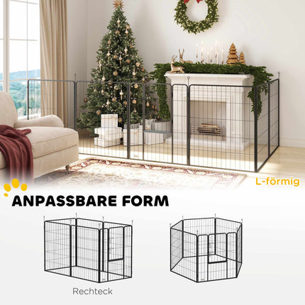 Foldable Steel Pet Playpen, 6 Panels, Grey