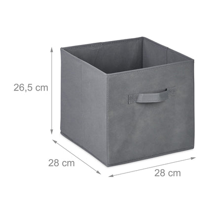 Foldable Storage Baskets, Set of 6 – Light Grey Fabric