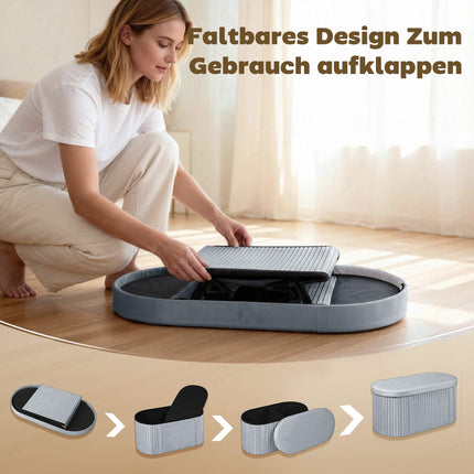 Foldable Storage Ottoman Bench, Dark Grey Velvet, 76x38x35 cm
