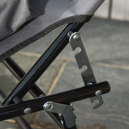 Foldable Sun Lounger with Face Hole, Dark Grey, Steel Frame