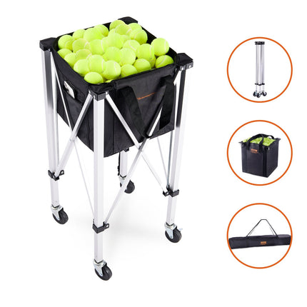 Foldable Tennis Ball Cart, 180-Ball, Wheels, Aluminum