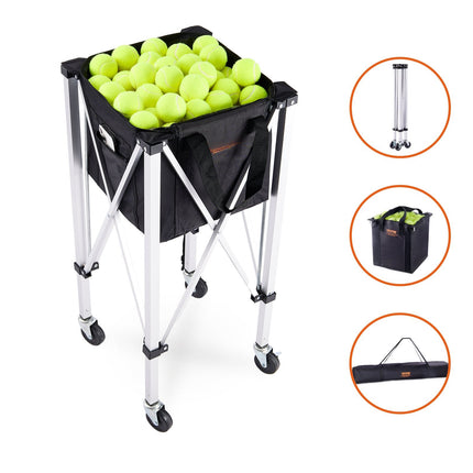 Foldable Tennis Ball Hopper Cart, 150-Ball, Wheels